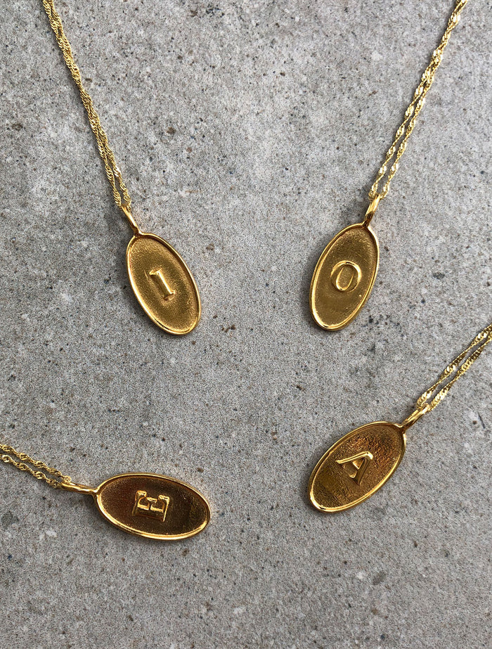 Monogram Pendant Necklace, Greek Letter Alphabet