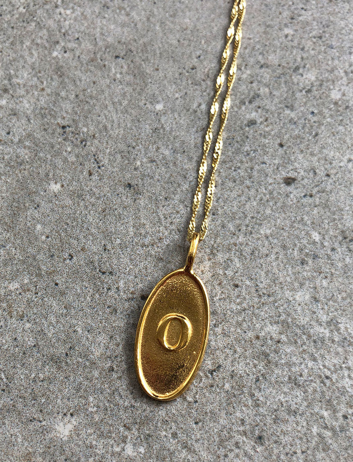 Monogram Pendant Necklace, Greek Letter Alphabet
