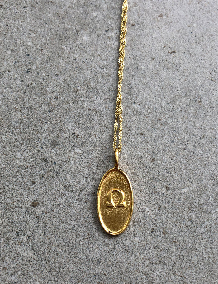 Monogram Pendant Necklace, Greek Letter Alphabet