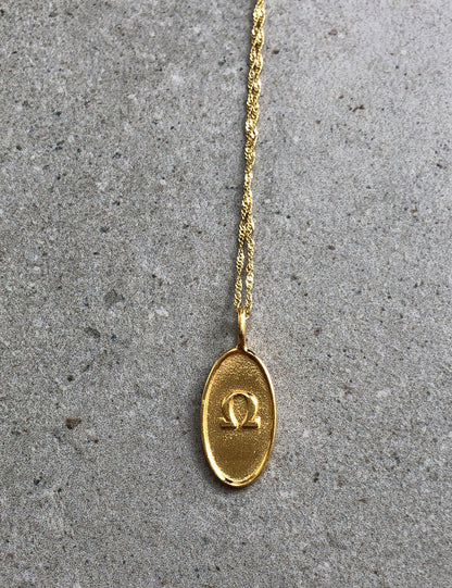 Monogram Pendant Necklace, Greek Letter Alphabet
