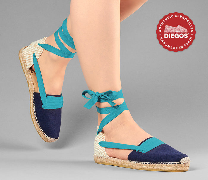 Navy blue flat Lola Basque espadrilles