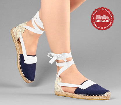 Navy blue flat Lola Basque espadrilles