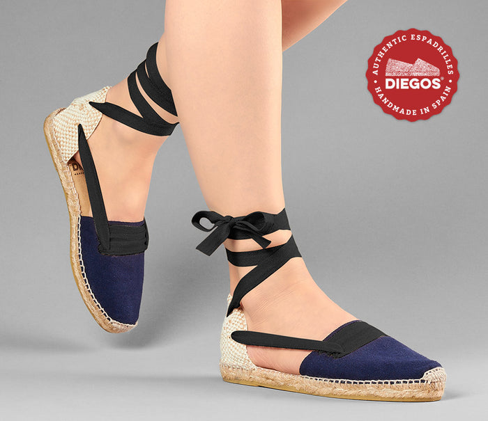 Navy blue flat Lola Basque espadrilles