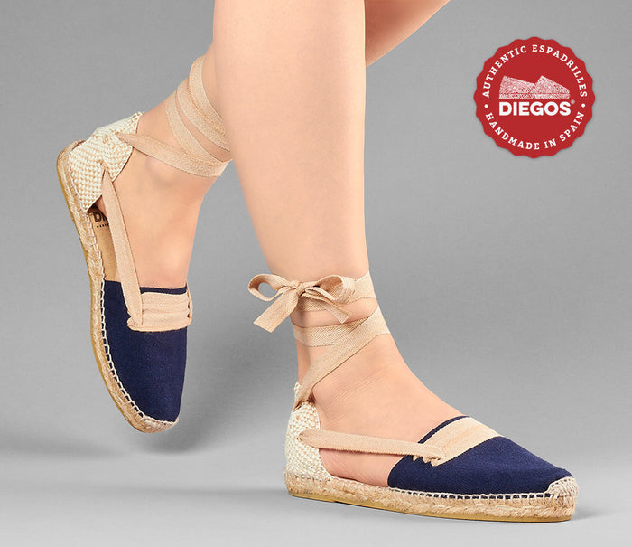 Navy blue flat Lola Basque espadrilles