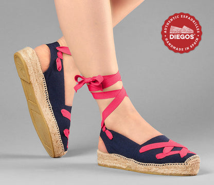 Navy classic laces Catalina espadrille