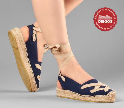 Navy classic laces Catalina espadrille
