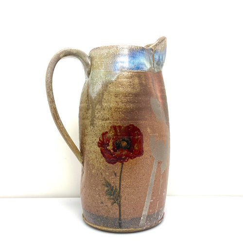 Pitcher with poppies