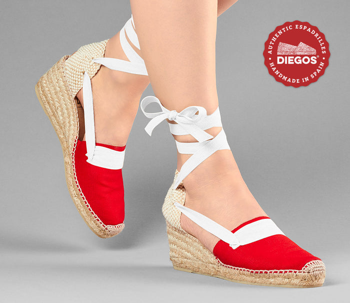 Red Lola high wedge Basque espadrilles