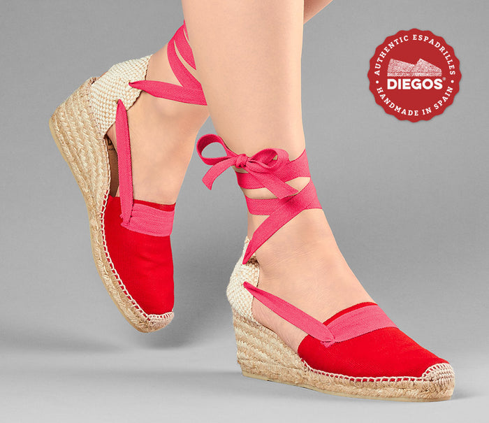 Red Lola high wedge Basque espadrilles