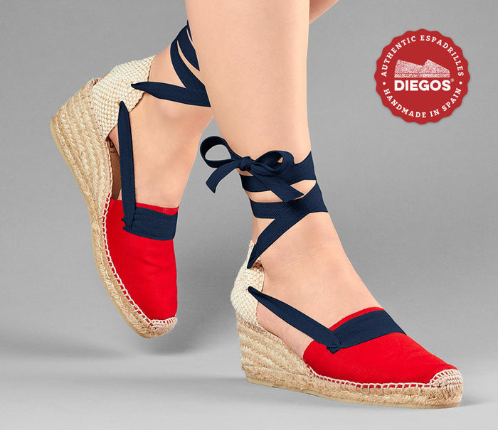 Red Lola high wedge Basque espadrilles