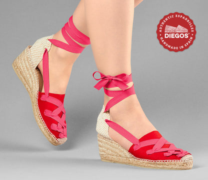Red Lola high wedge Pamplona espadrilles