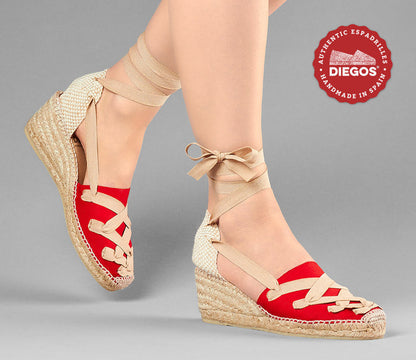 Red Lola high wedge Pamplona espadrilles