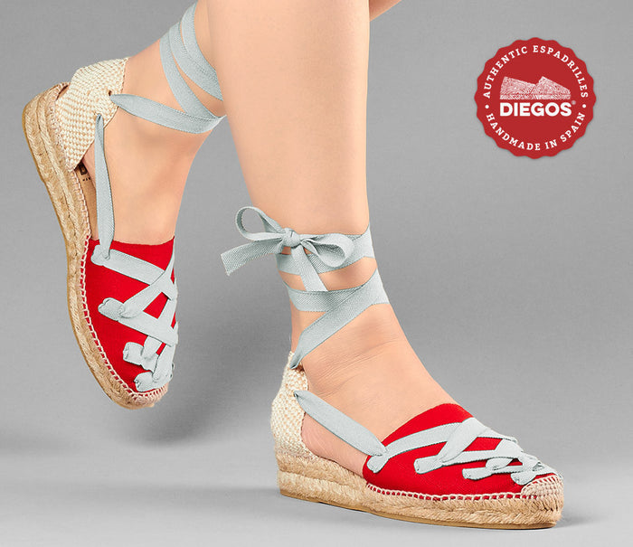 Red Lola low wedge Pamplona espadrilles