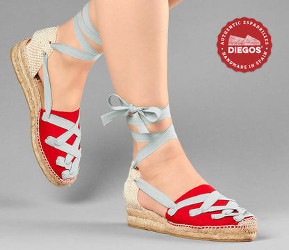 Red Lola low wedge Pamplona espadrilles
