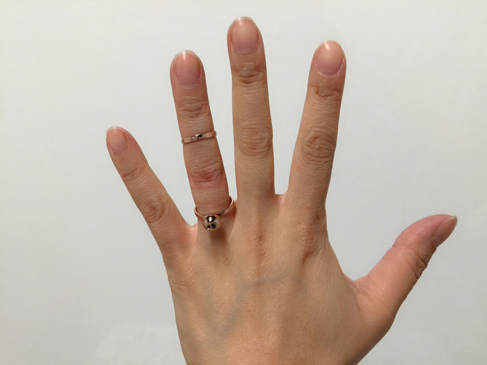 Small sphere & midi ring set, Gold