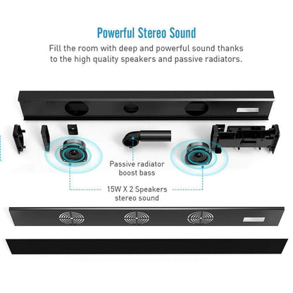 Sound Bars for TV Soundbar Wired & Wireless Bluetooth Sound Bars (30-Inch Speakers/RCA/AUX/Remote Control) Cowinaudio