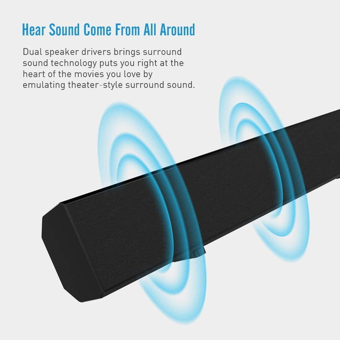 Sound Bars for TV Soundbar Wired & Wireless Bluetooth Sound Bars (30-Inch Speakers/RCA/AUX/Remote Control) Cowinaudio