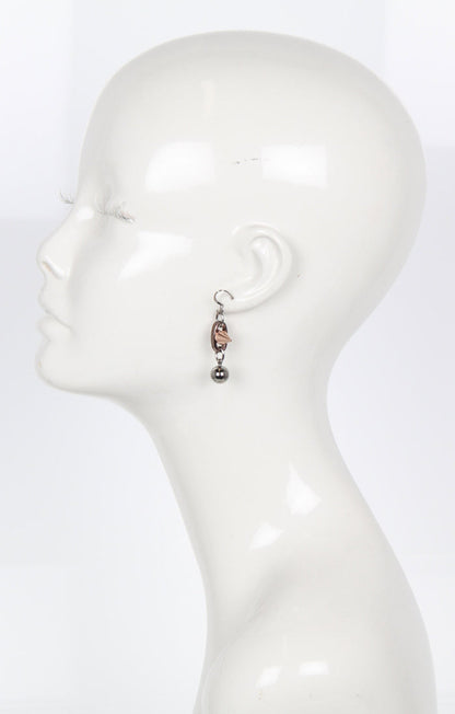 Spike & Sphere Earrings, Brown/Ruthenium/Rosegold