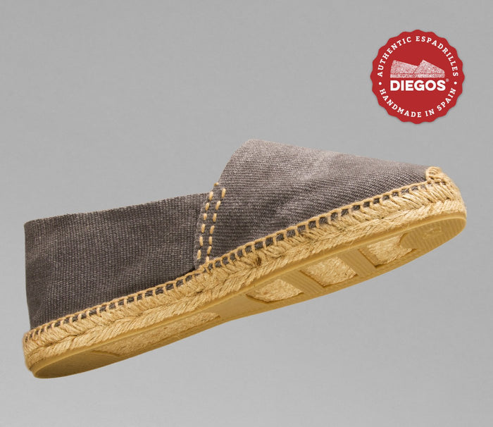 washed graphite espadrilles