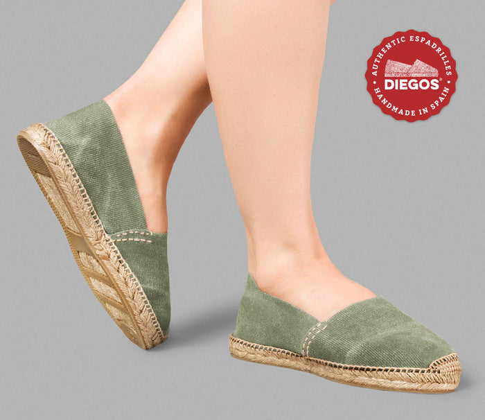 washed green espadrilles