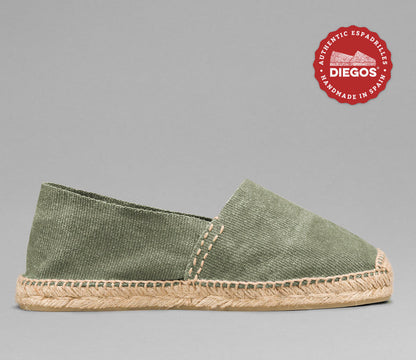 washed green espadrilles