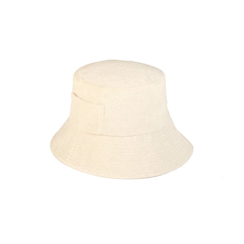 Wave Bucket Hat, Beige Terry