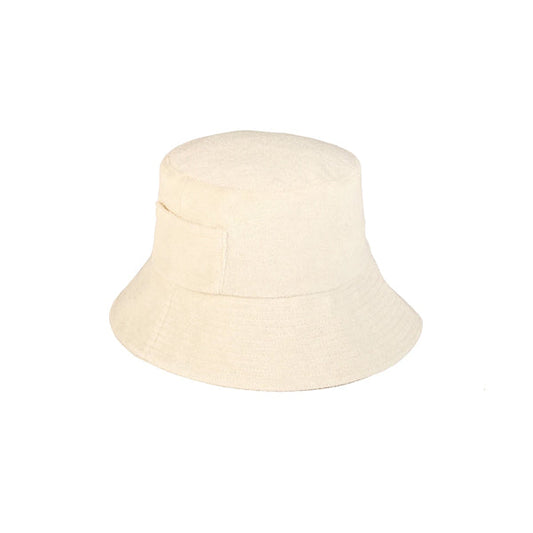 Wave Bucket Hat, Beige Terry