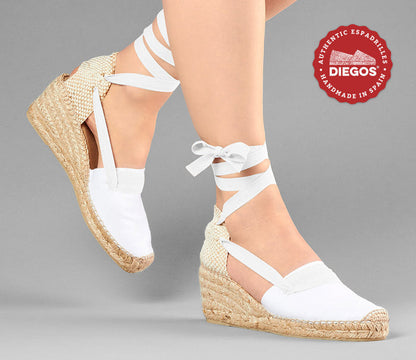 White Lola high wedge Basque espadrilles