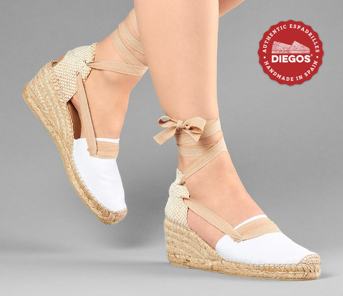 White Lola high wedge Basque espadrilles
