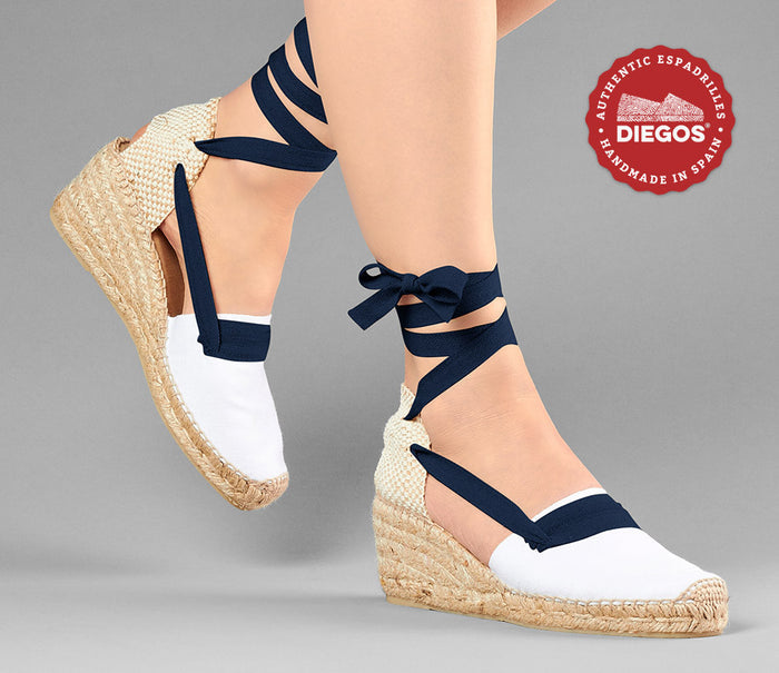 White Lola high wedge Basque espadrilles