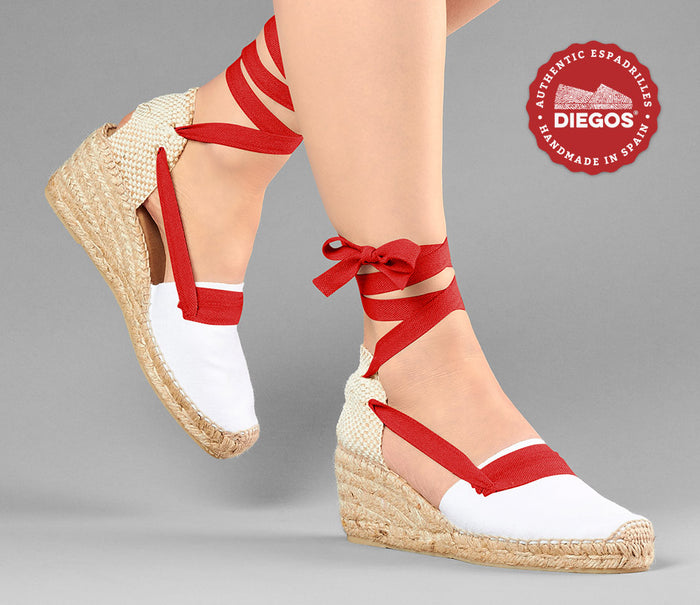 White Lola high wedge Basque espadrilles
