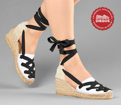 White Lola high wedge Pamplona espadrilles