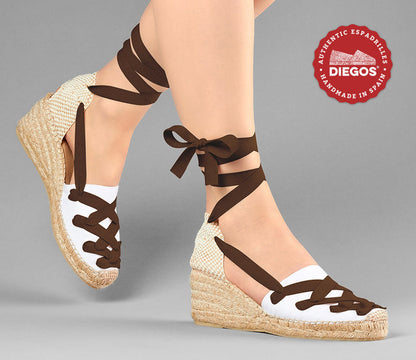 White Lola high wedge Pamplona espadrilles