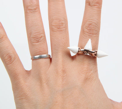 White Spike Ring, Rose