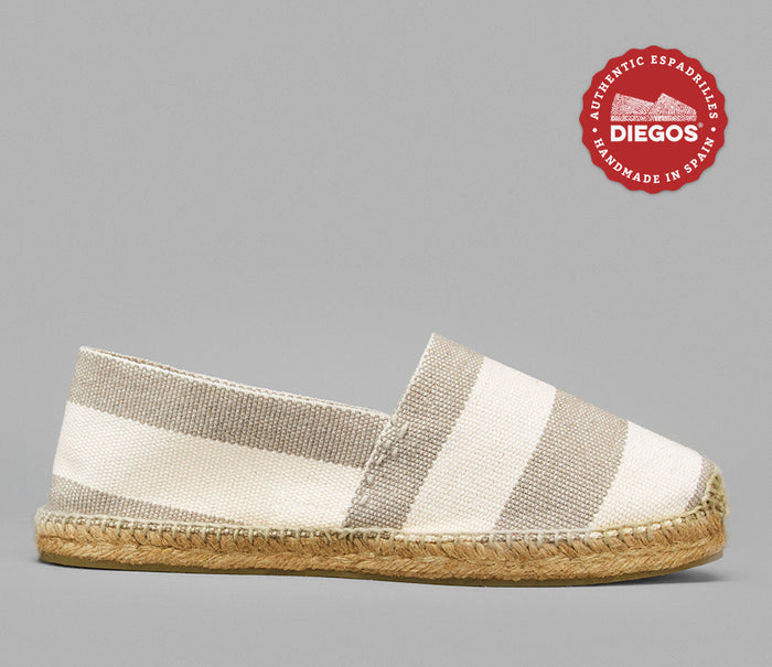 Wide grey stripes espadrilles