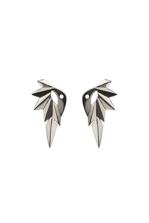 Wing Reverse Earring, Silver