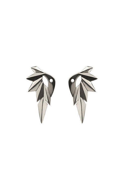 Wing Reverse Earring, Silver